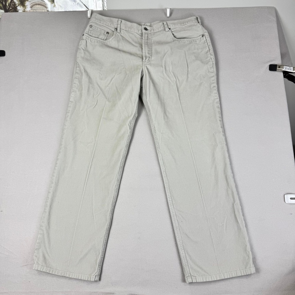 Brooks Brothers Mens 38x32 Corduroy Pants Tan Stone 100% Cotton Straight
